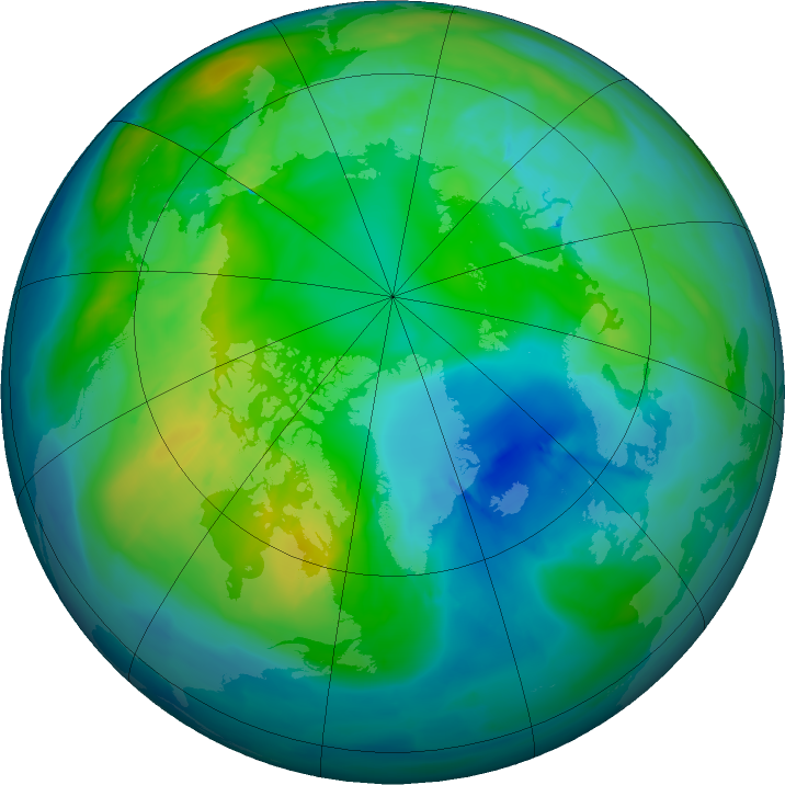 Arctic ozone map for 27 October 2015